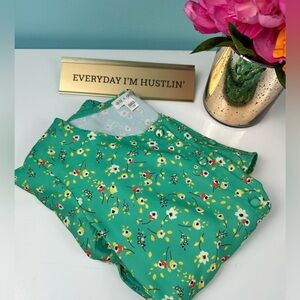 Nordstrom Ava & Yelly floral green spring flowing button up dress, size 10Y